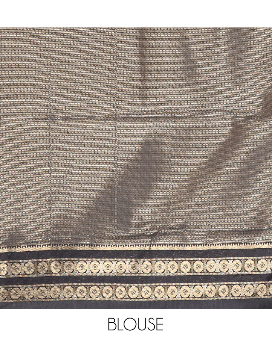 Light Green Budget Silk Saree, Adorned with Burberry-Style Checks, a Contrast Rettai Pettu Border, Intricate Pallu, and a Contrast Blouse