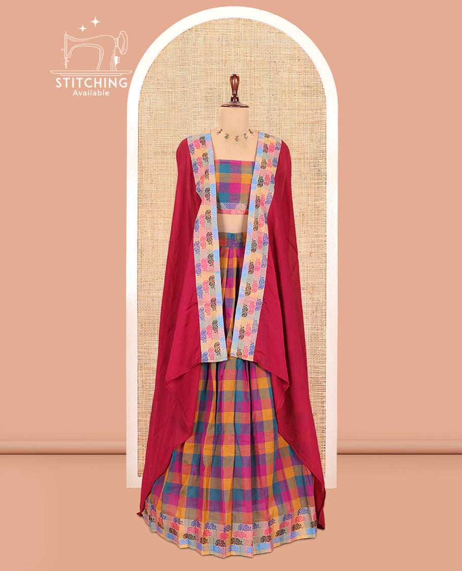 Multi-Color Chettinad Cotton Half-Saree