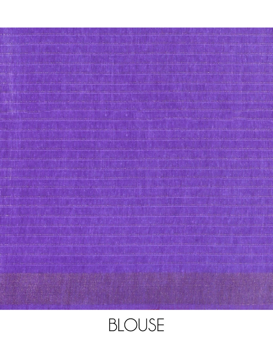 Light Sandal Tussar Silk Saree, Beautifully Decked Up with Floral Vine Print, Subtly Zari Border, Pallu Steeped with Colorful Geometric Motifs Print, and Paired with a Contrast Blouse