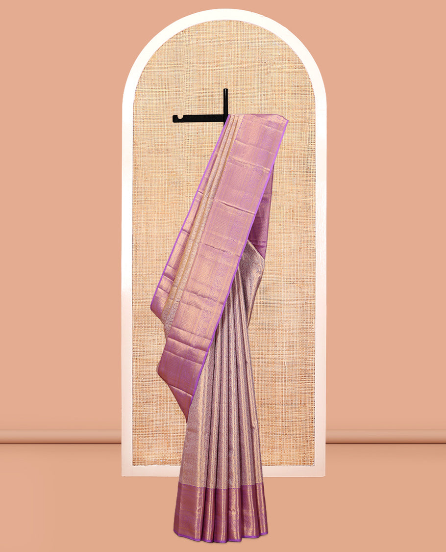 Lavender Kanchipuram Tissue Silk Saree