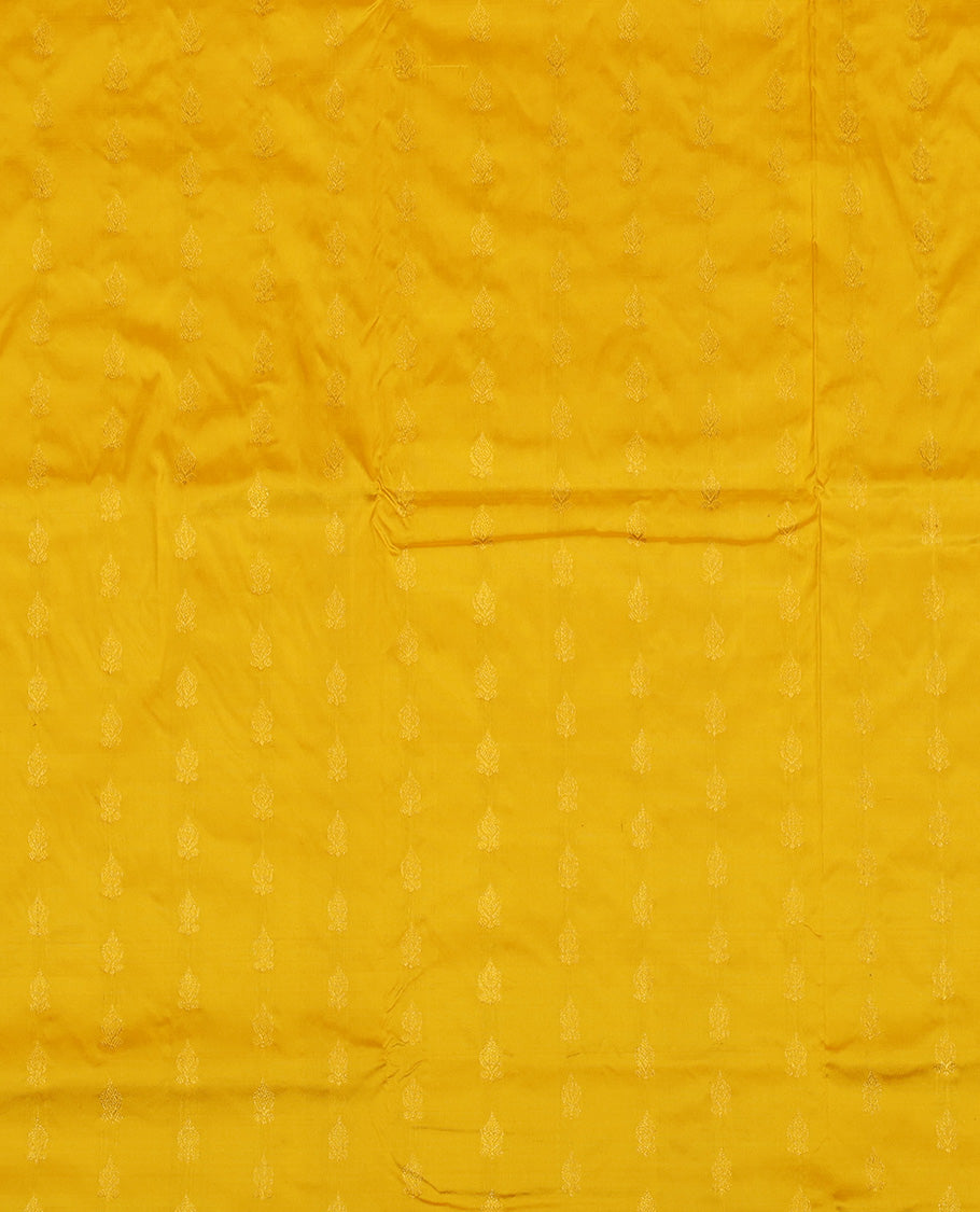 Yellow Pure Silk Navarathna Pavadai Material Set