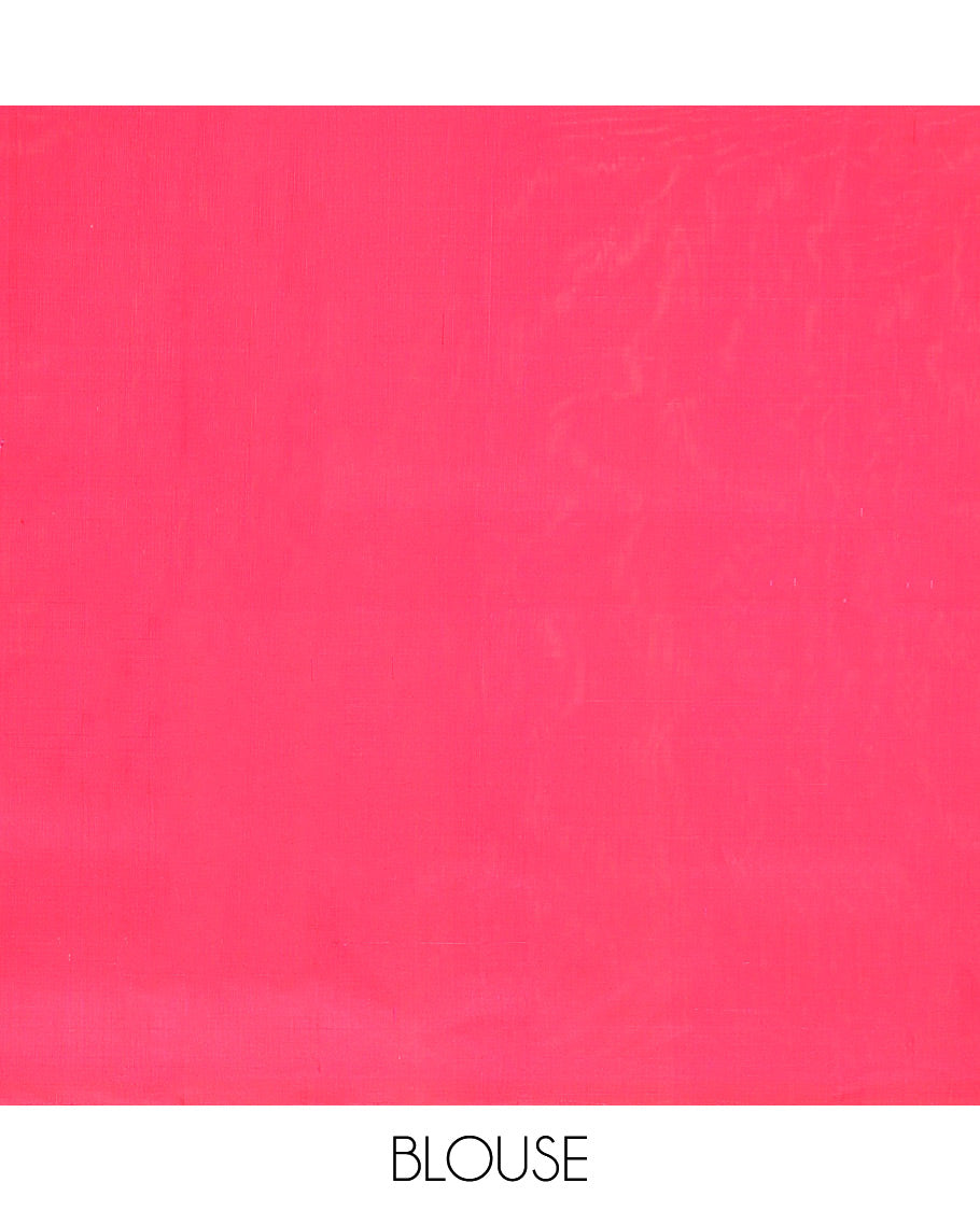 Red floral design mayuri soft silk saree with self itricate design border & floral design pallu