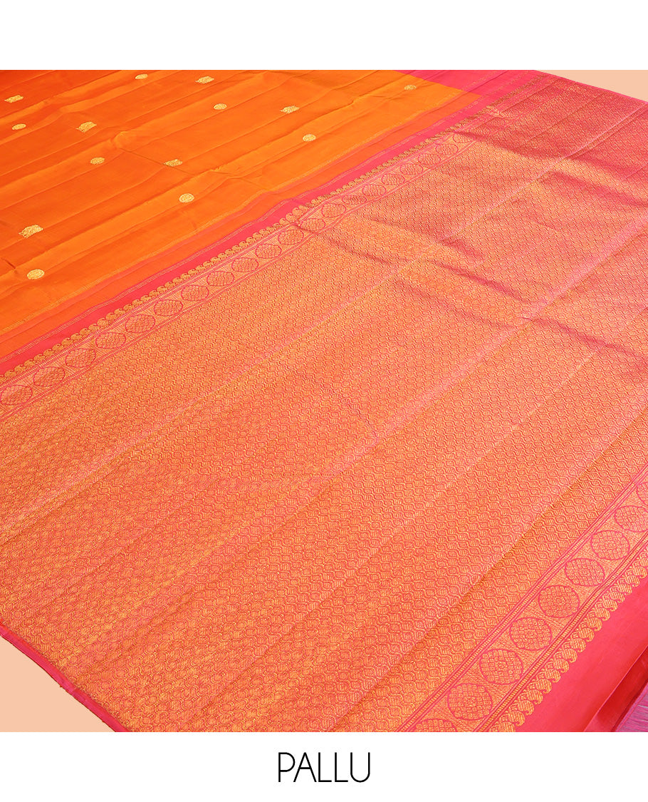 Orange Kanchipuram Silk Saree