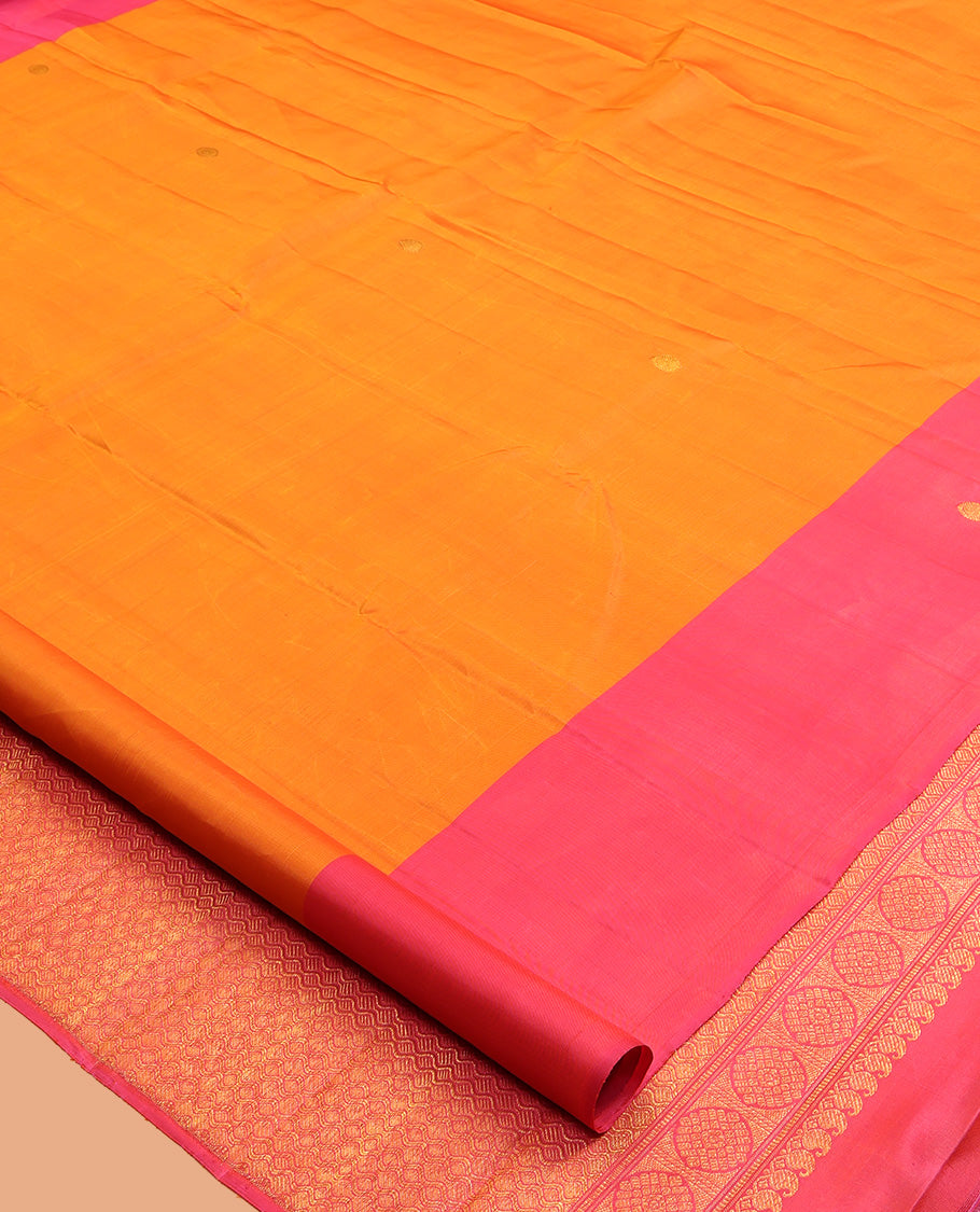 Orange Kanchipuram Silk Saree