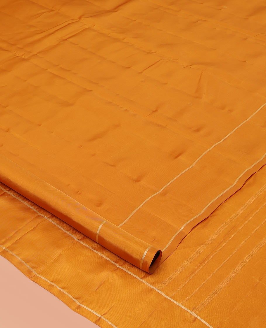 Orange Zari Buttas Vasundhara Lite Silk Mix Saree, a Bodi Border, Seppu Rekku Pallu, Matching Blouse