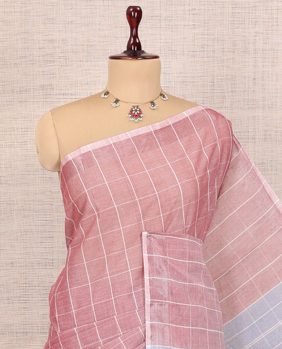 Pale Pink Jute Cotton Saree