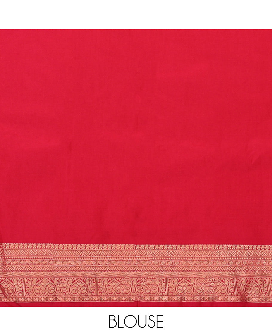 Blue Budget Silk Saree, Delicately Decked Up with Zari Buttas and Stripes All Over Its Body, Highlighted by Traditional Zari Designs Woven Border Contrast Grand Pallu and Paired with a Contrast Blouse