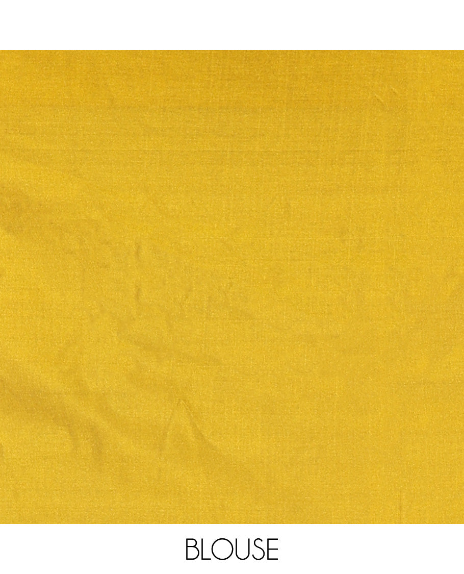 Majenta Semi-Soft Silk Saree, Highlighted by Vaira Oosai Stripes and Floral Buttas All Over Its Body, Complemented by a Contrast Floral Buttas Border, an Intricately Designed Pallu, and Paired with a Contrast Blouse