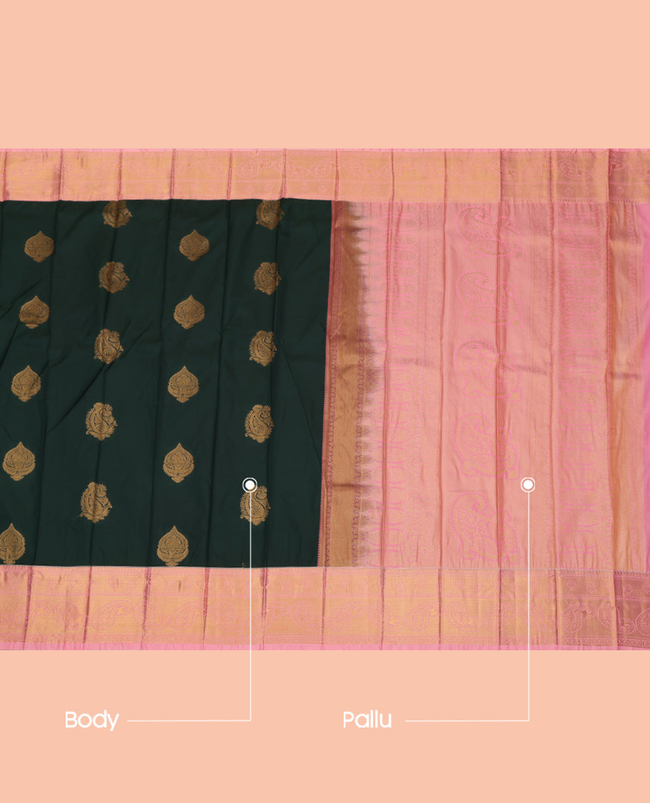 Dark Green Budget Silk Saree