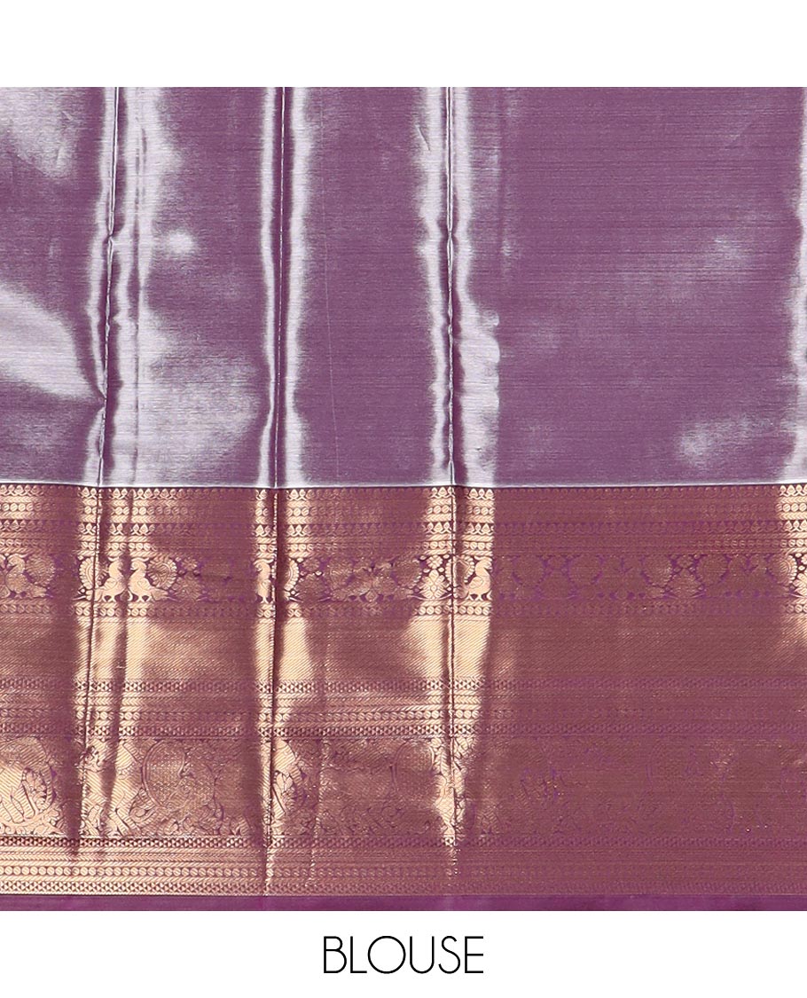 Pink floral vine jacquard budget silk saree, contrast traditional zari border, and jaal pallu