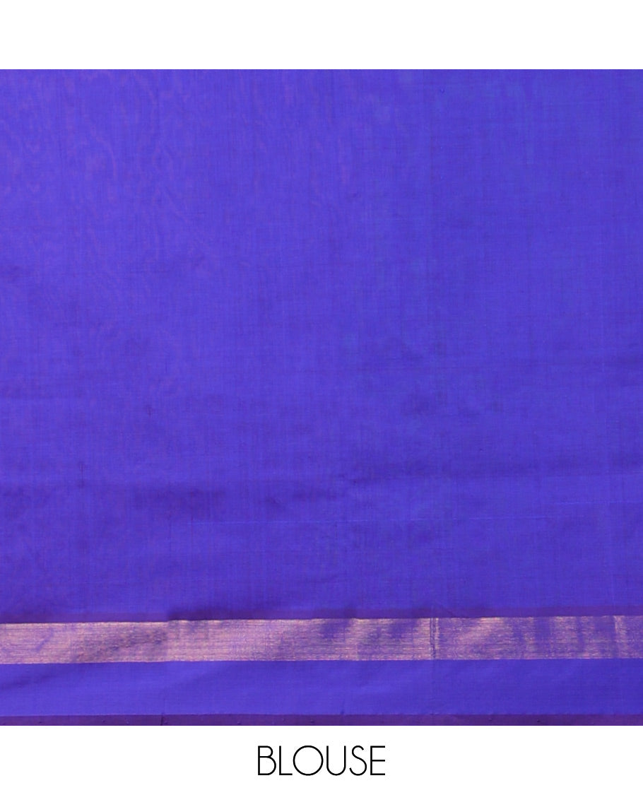 Pink kuppadam cotton saree with floral buttas, contrast plain border & pallu of intricate designs