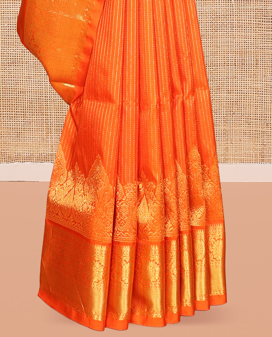 Orange Venkatagiri Silk Saree