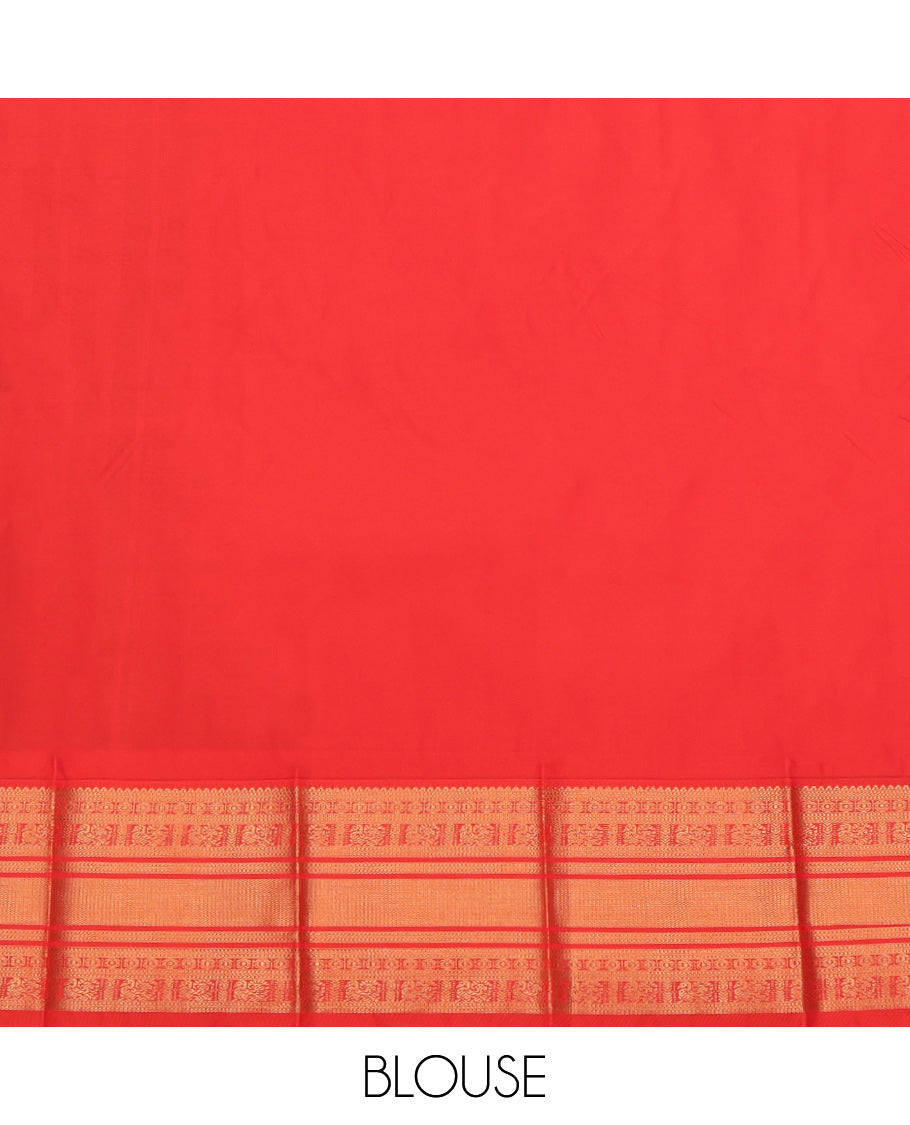 Blue Budget Silk Saree, Delicately Woven with Zari Buttas, a Contrast Traditional Zari Border, Jaal Pallu, and a Contrast Blouse