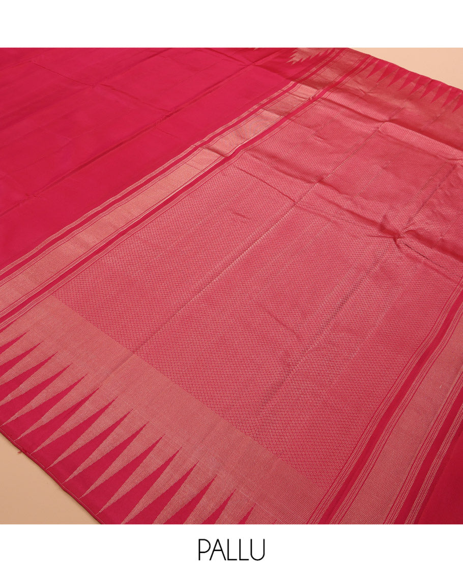 Red Plain Kanchipuram Silk Saree