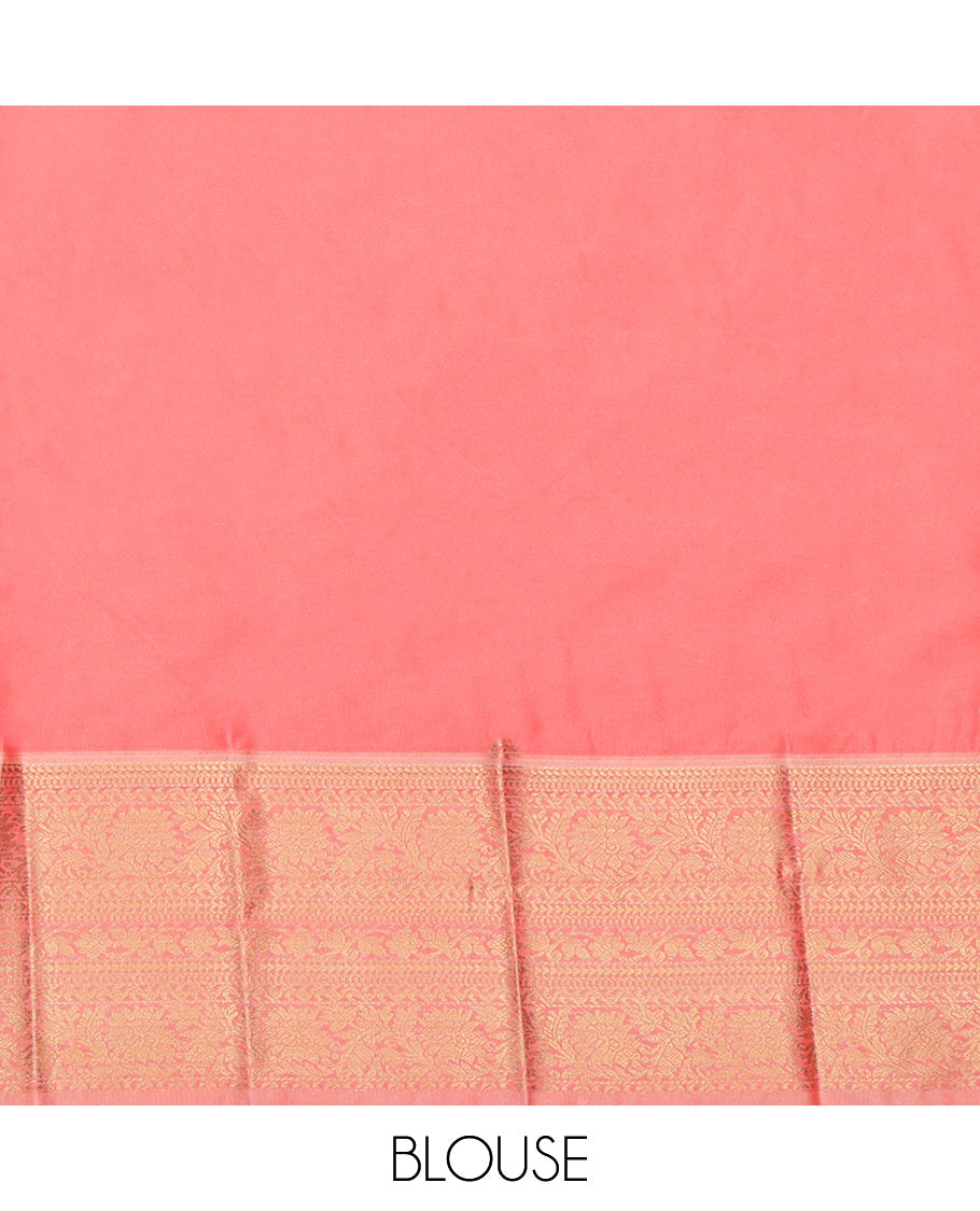 Bottle Green Zari Butta Budget Silk Saree
