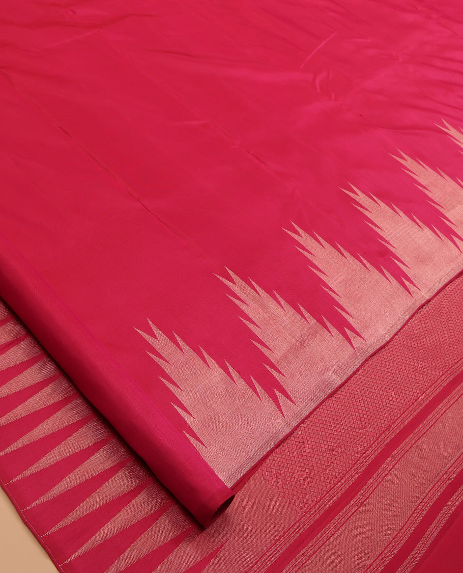 Red Plain Kanchipuram Silk Saree