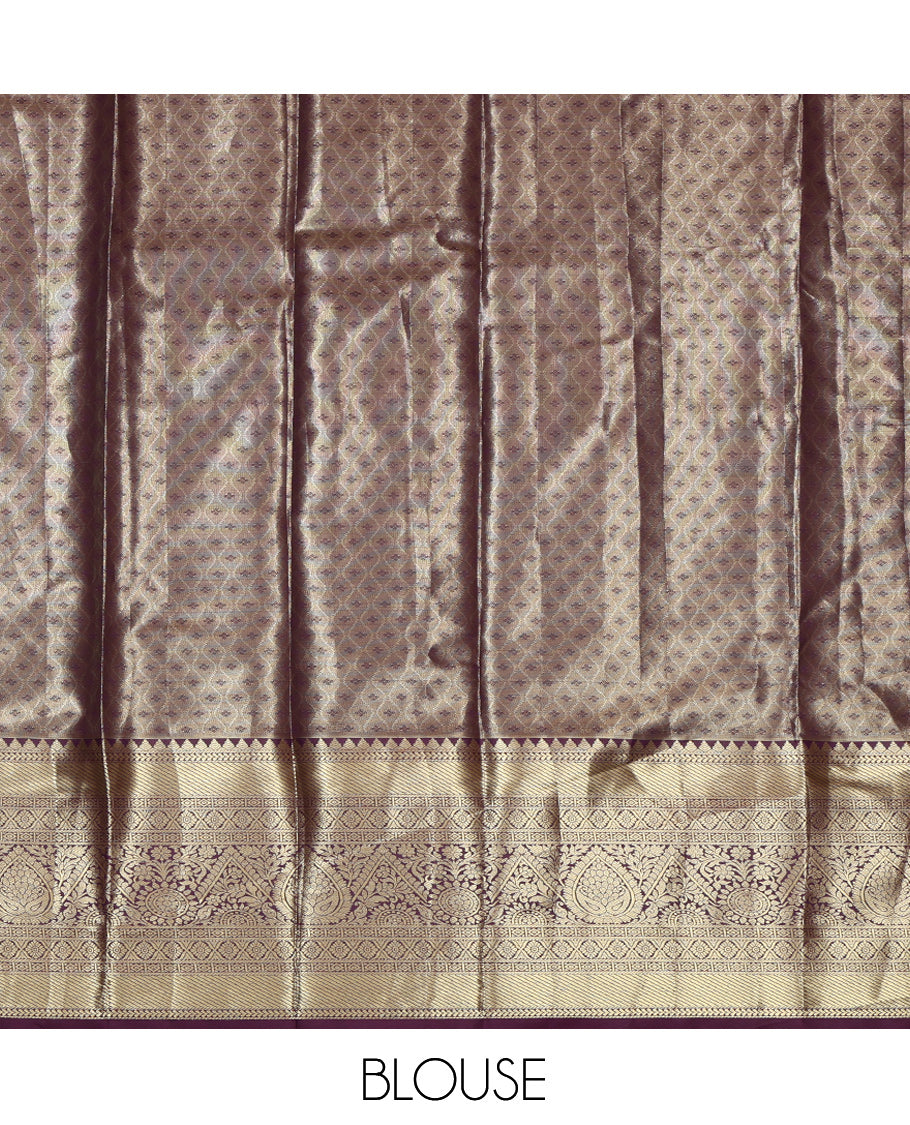 Light Blue Art Silk Pavadai Material Set