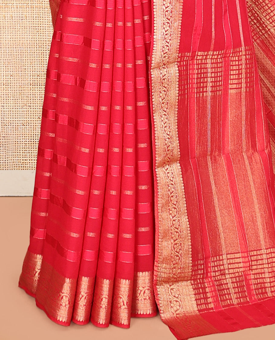 Pink Semi Mysore Silk Saree