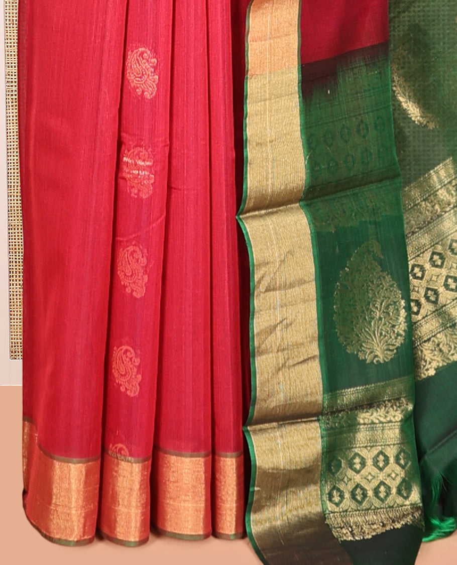 Red Silk Cotton Saree