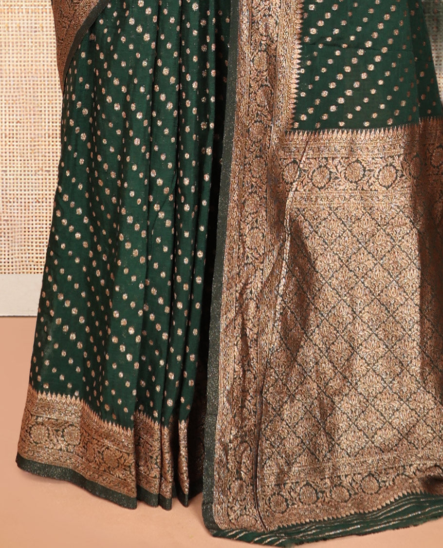 Green Fancy Crepe Saree