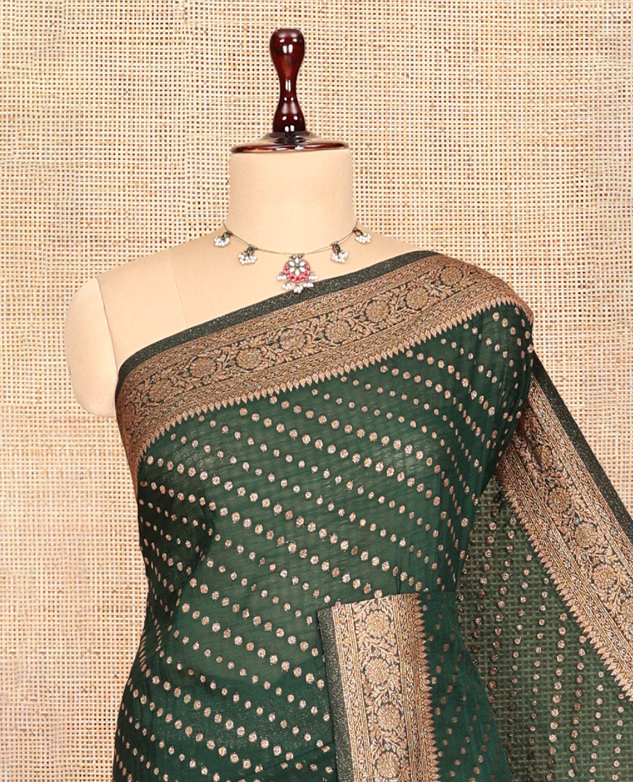 Green Fancy Crepe Saree