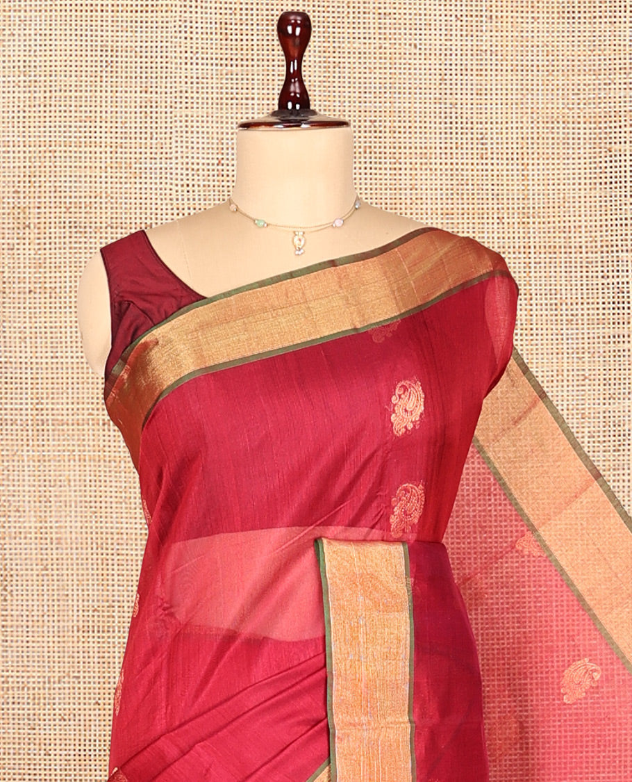 Red Silk Cotton Saree