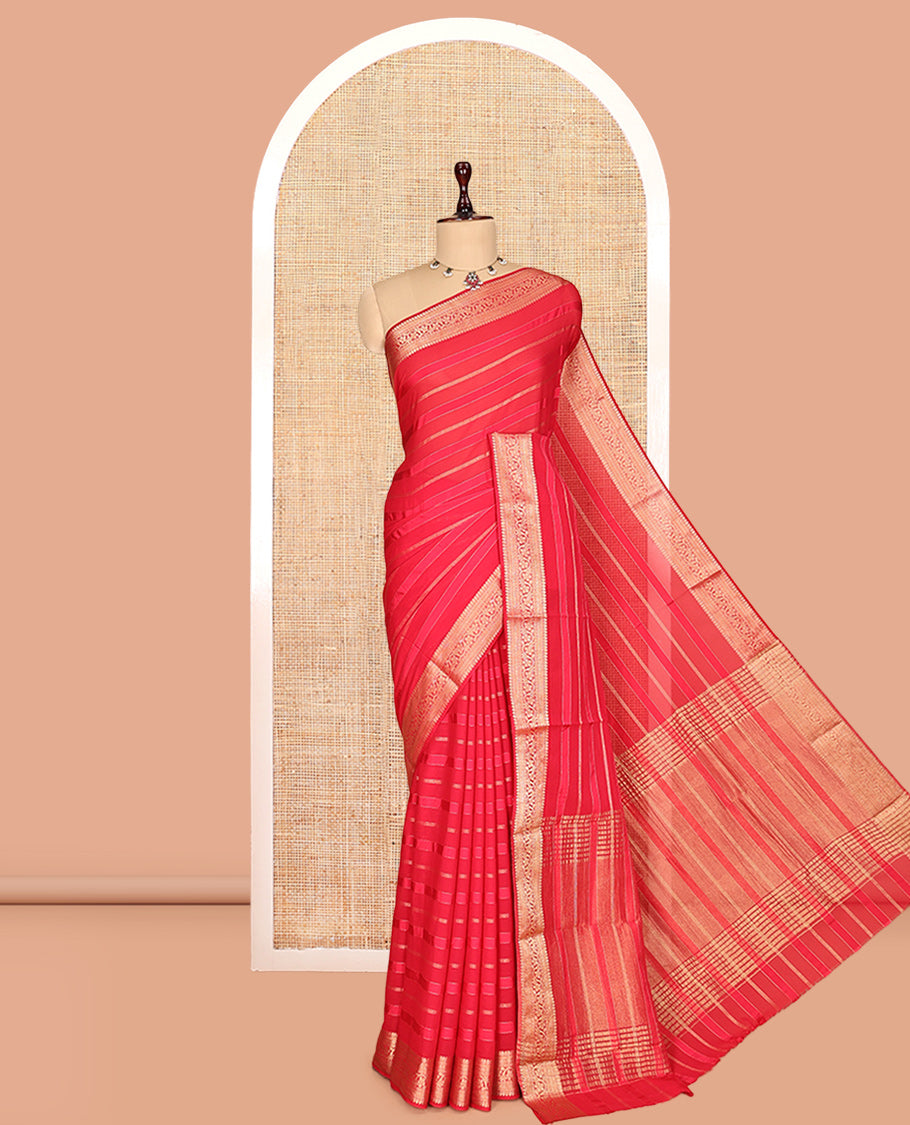Pink Semi Mysore Silk Saree
