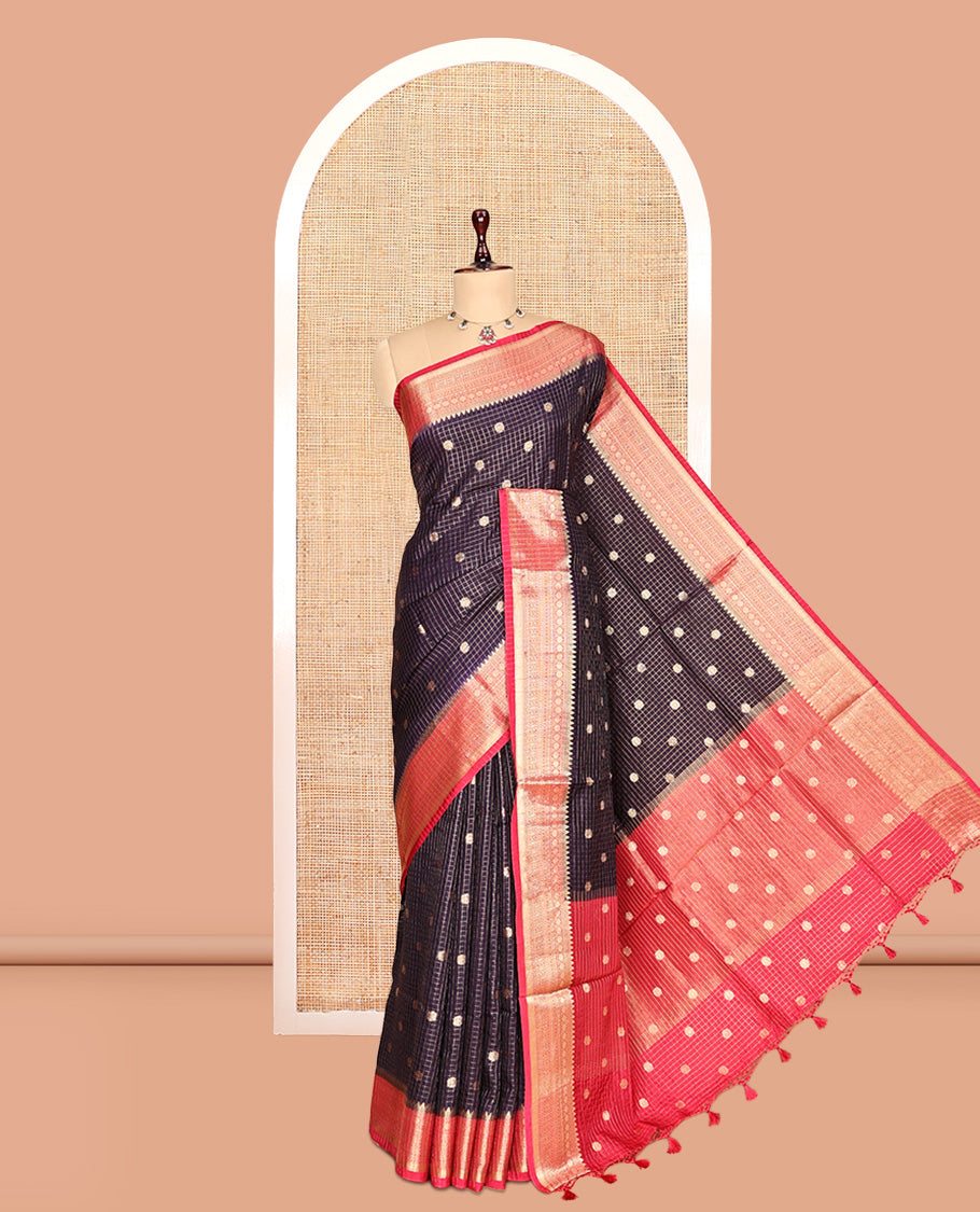 Dark Purple Assam Silk Saree