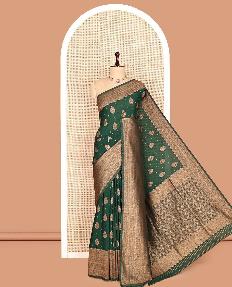 Green Fancy Crepe Saree