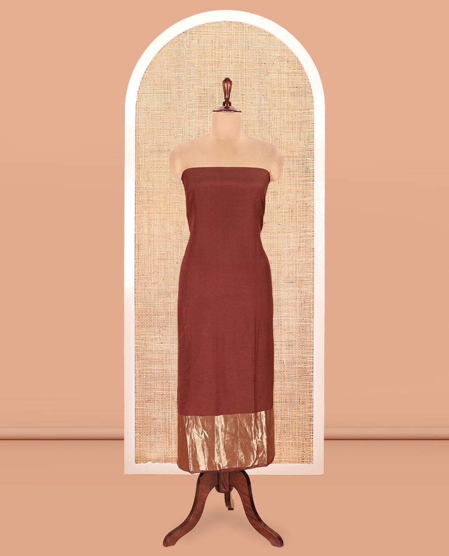 Brown Semi-Silk Material Chudidar Set