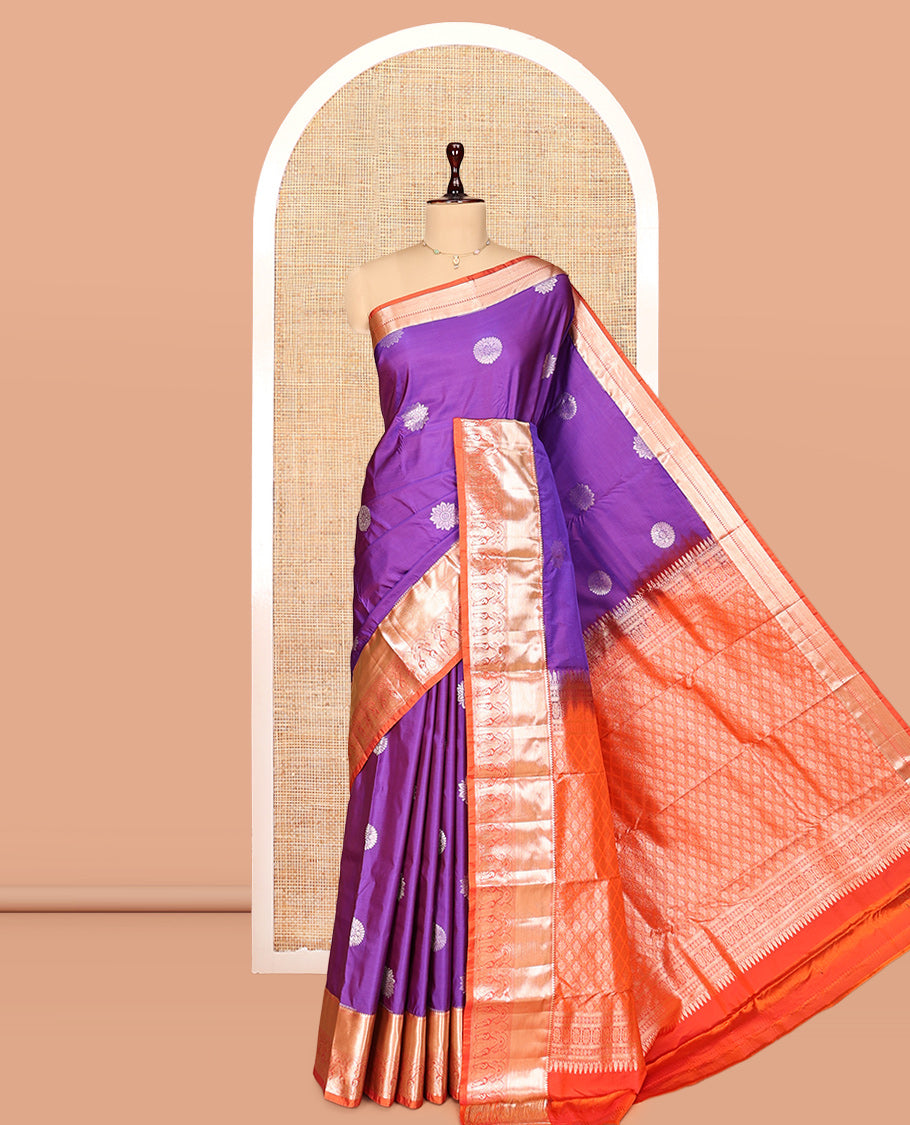 Violet Zari Buttas Gift Saree