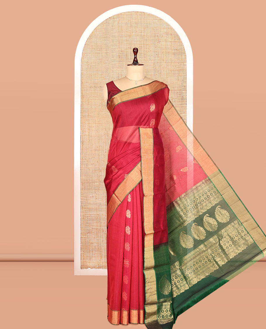 Red Silk Cotton Saree