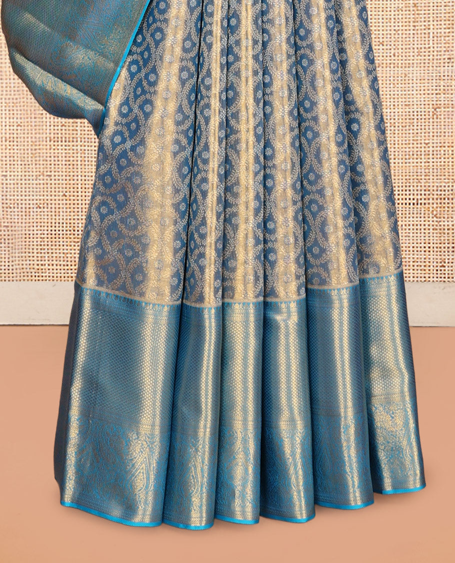 Blue Kanchipuram Tissue Silk Saree