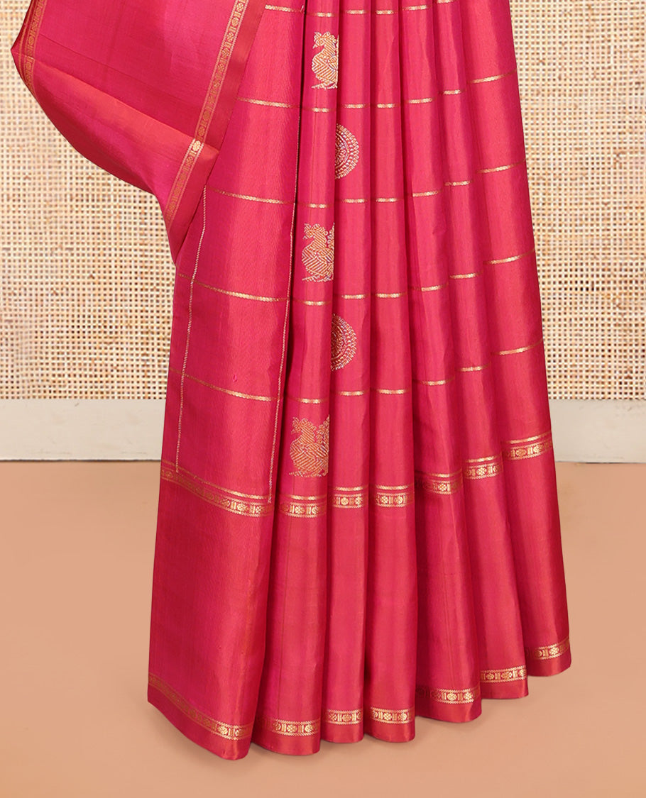 Red Kanchipuram Chettinad Saree