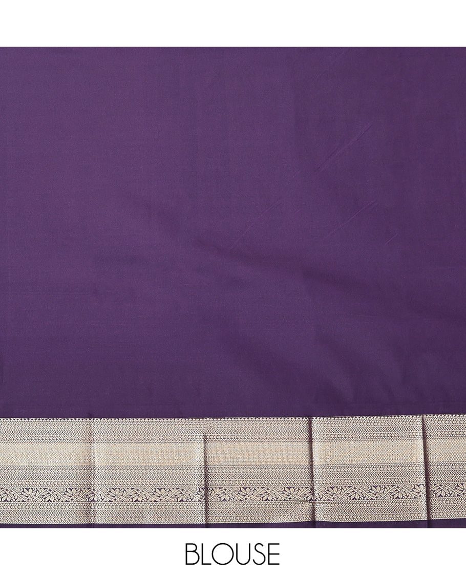 Mustard-Purple Zari Buttas Budget Silk Saree, a Contrast Traditional Zari Border, Grand Pallu, a Contrast Blouse