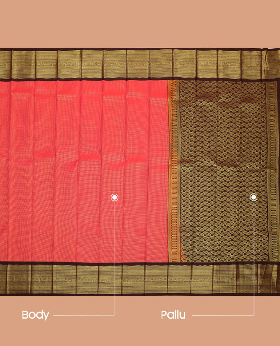 Red Budget Silk Saree, Subtly Sparkled With Zari Weave On Its Body, Complemented by Contrast Traditional Zari Designs Woven Border Grand Pallu and Paired with a Contrast Blouse