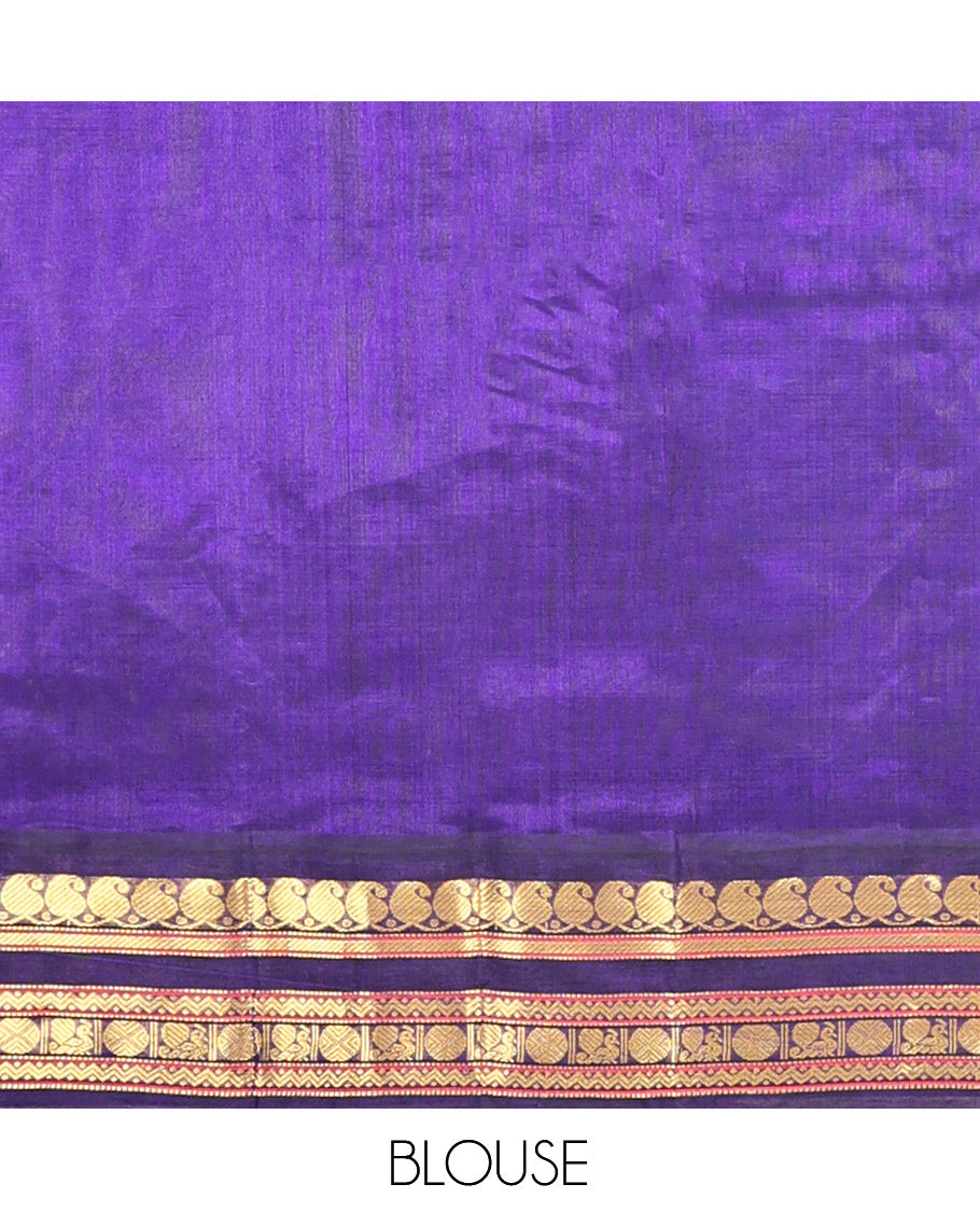 Blue Plain Kuppadam Silk Saree