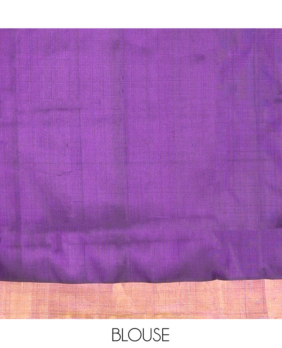 Purple Uppada Silk Saree, Mesmerized with Zari Buttas, a Bavanji Border, Grand Floral Jaal Pallu, and a Matching Blouse