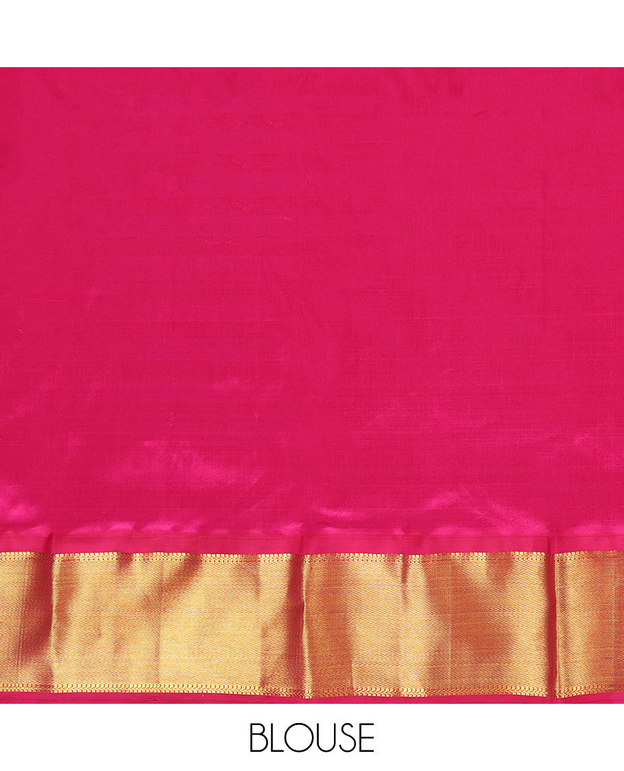 Multi-Color Pure Silk Navarathna Pavadai Material Set