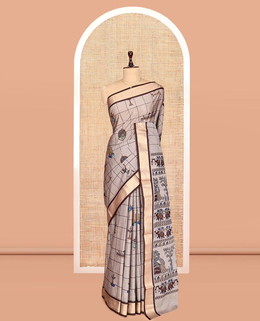 Grey Chirala Cotton Saree