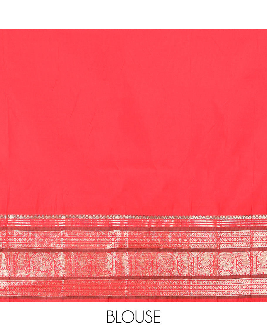 Mustard-Pink Zari Design Budget Silk Saree, a Contrast Traditional Zari Design Big Border, Grand Pallu, Contrast Blouse