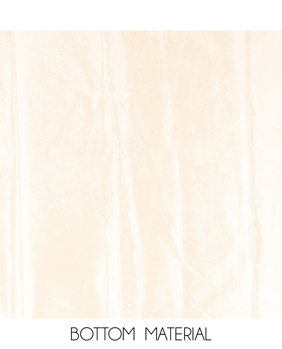 Cream Semi-Silk Material Chudidar, Kerala Kathakali Printed Top, Santoon Bottom, and Printed Dupatta