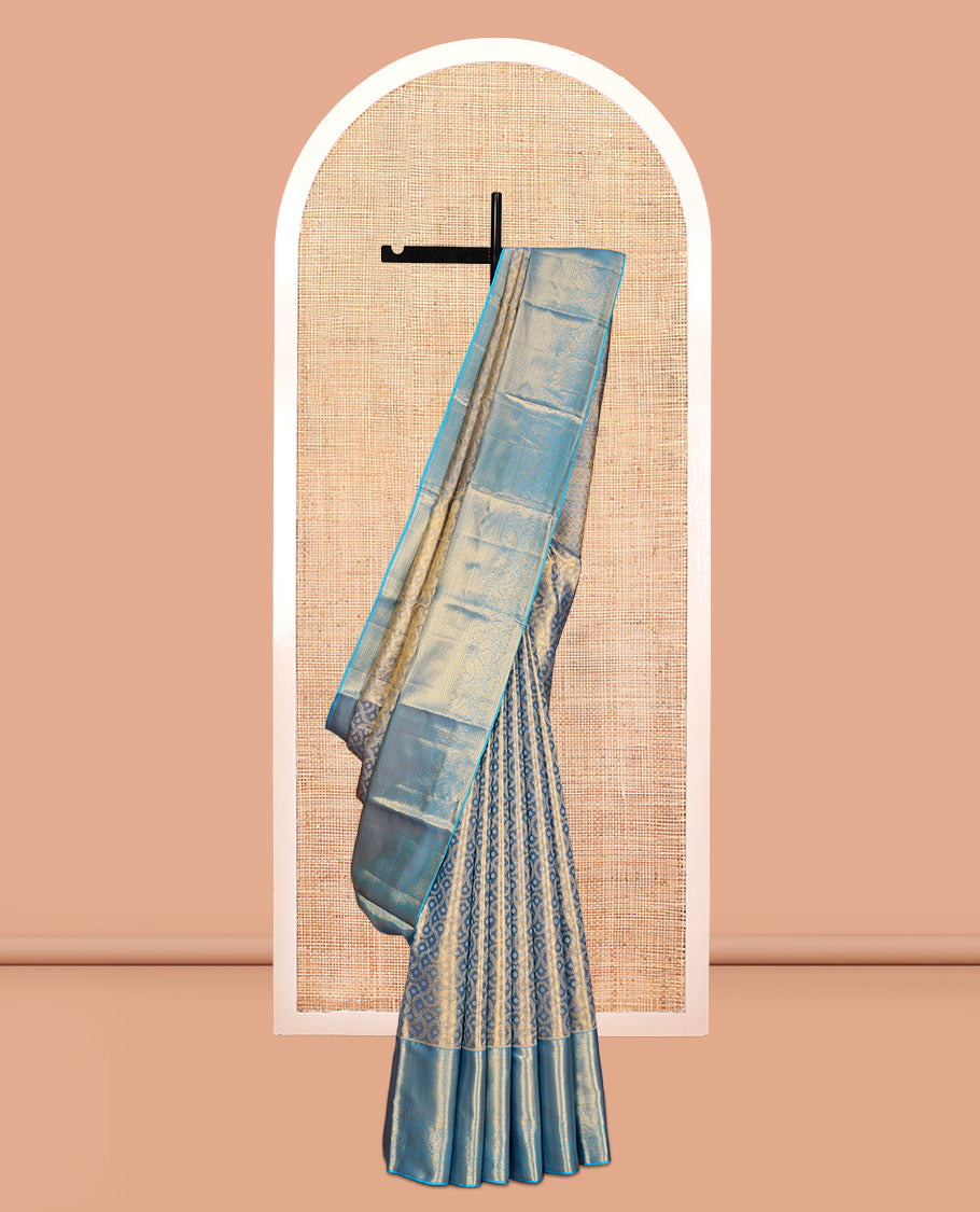 Blue Kanchipuram Tissue Silk Saree