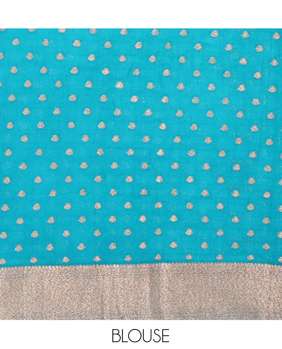 Blue Fancy Crepe Saree