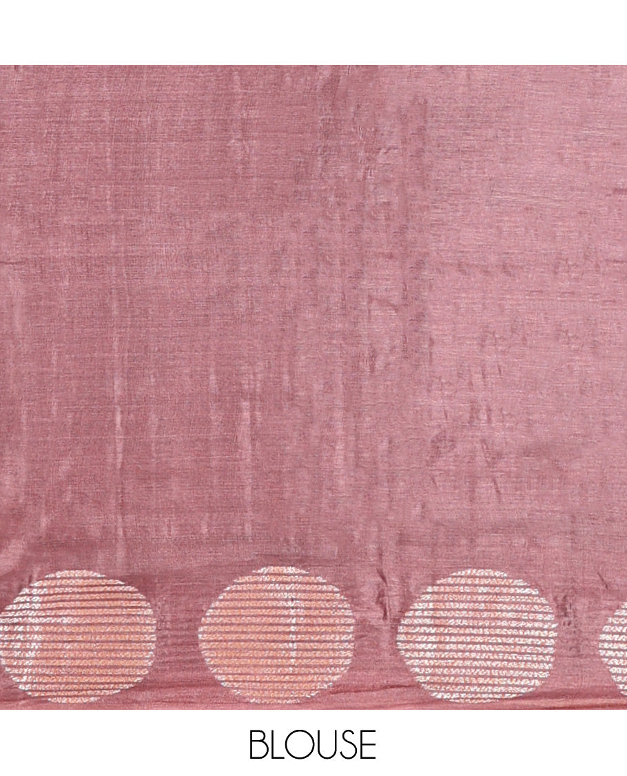 Brown Tussar Silk Saree
