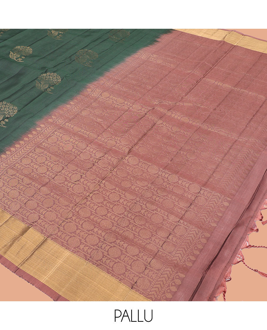 Green Zari Buttas Mayuri Lite Silk Mix Saree