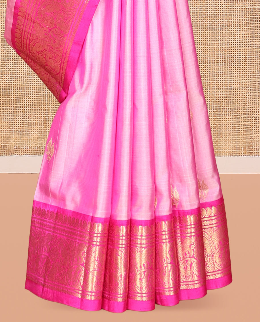 Pink Venkatagiri Silk Saree