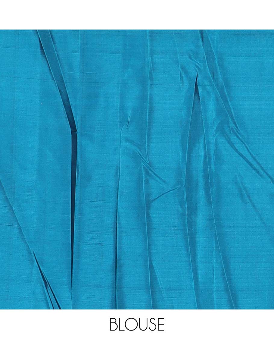 Brown silk mix saree with zari buttas, contrast zari design border & geometric patterned pallu