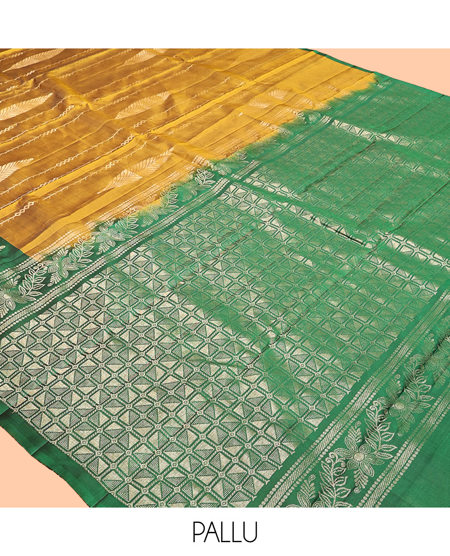 Mustard Mayuri Lite Silk Mix Saree