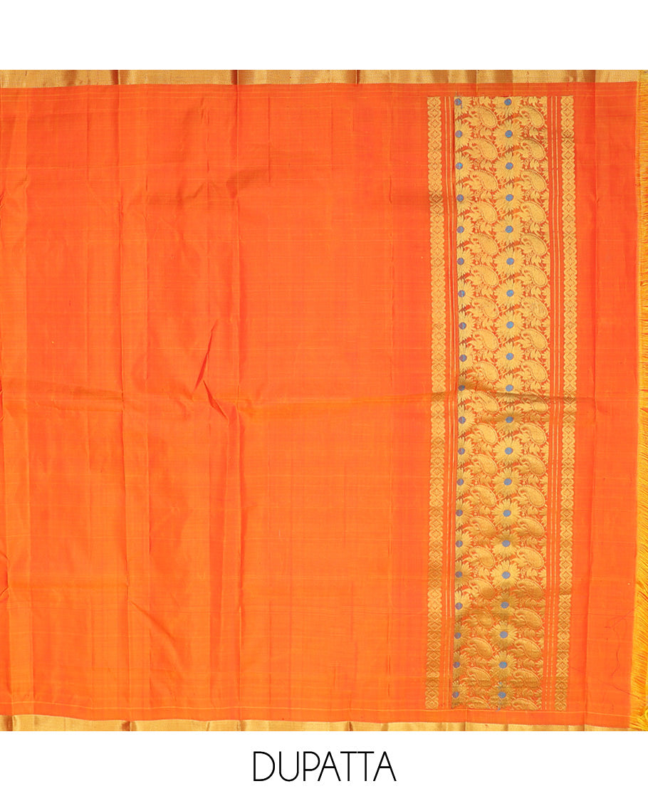 Red Pure-Silk Half-Saree